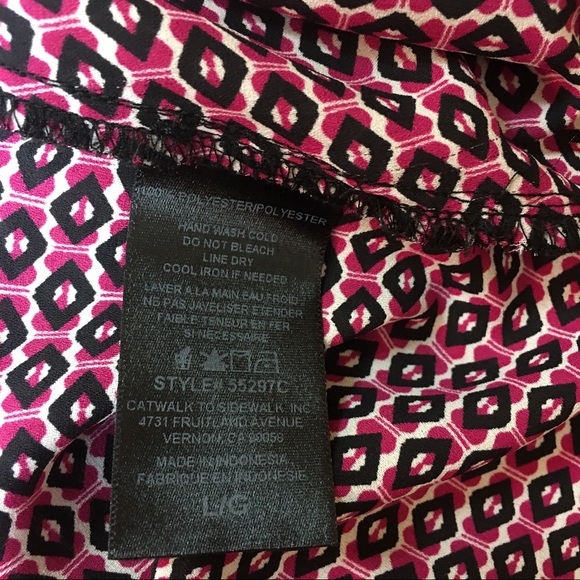 Pleione Nordstrom High Low Geometric Blouse Top - Picture 7 of 8